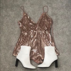 Champagne Toast - Sequin 70’s Romper